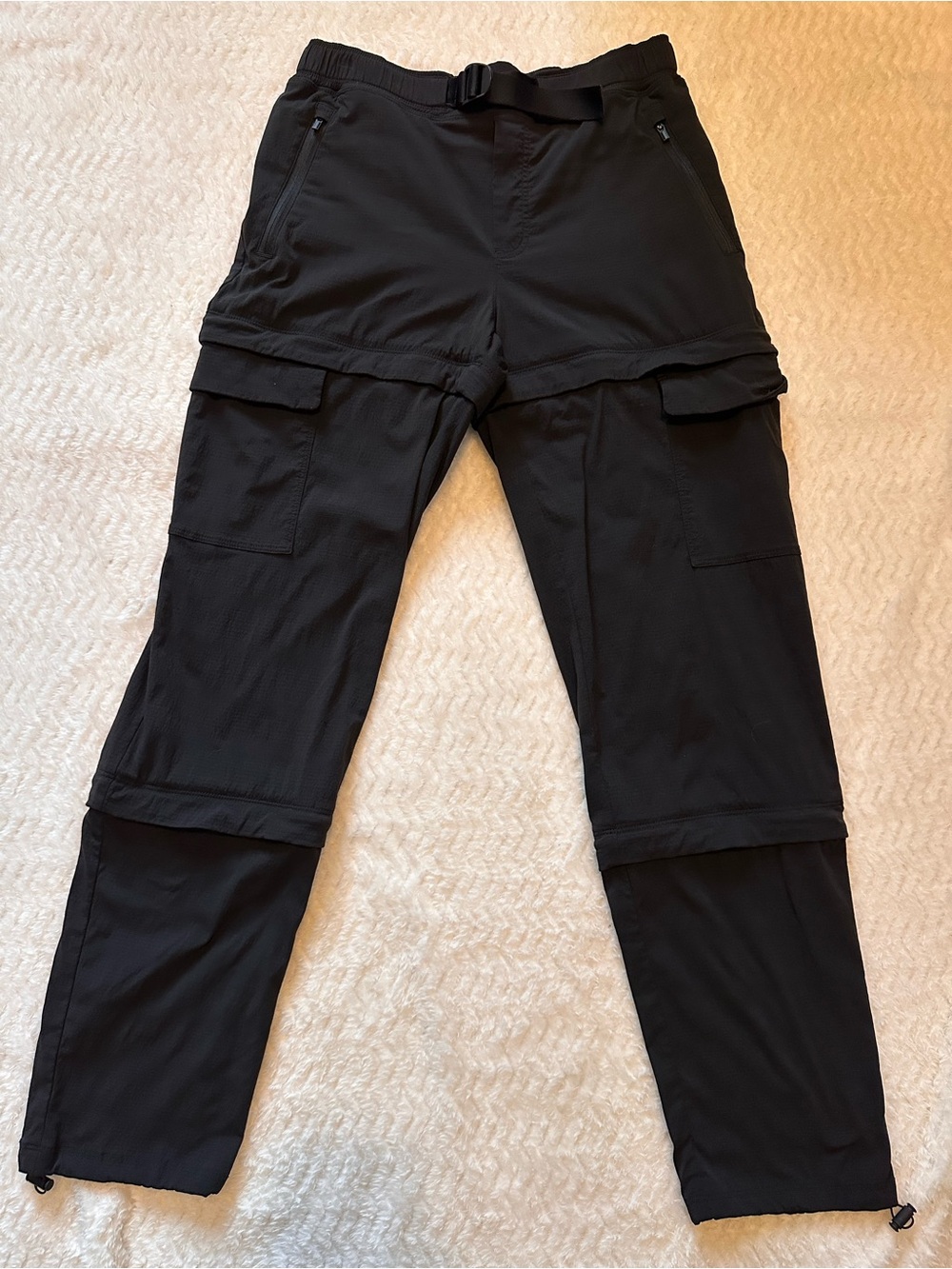 Athleta Trekkie Convertible Hike Pant Size 2 Black Cargo Hiking Zip Off Shorts